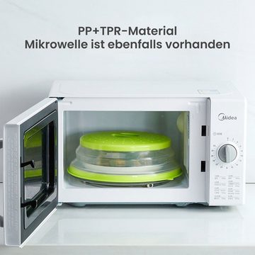 MAGICSHE Mikrowellenbehälter Lebensmittel Mikrowellen Abdeckung, Klappbarer Spritzschutz