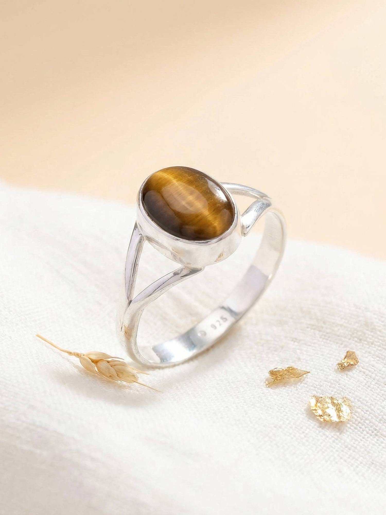 mantraroma Silberring HARDIN aus 925 Silber mit Tigerauge (Ring mit Schmuck günstig online kaufen