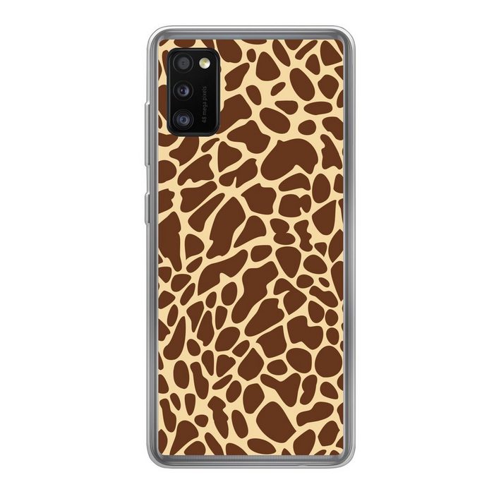 MuchoWow Handyhülle Tiermotiv - Giraffe - Braun Handyhülle Samsung Galaxy A41 Smartphone-Bumper Print Handy