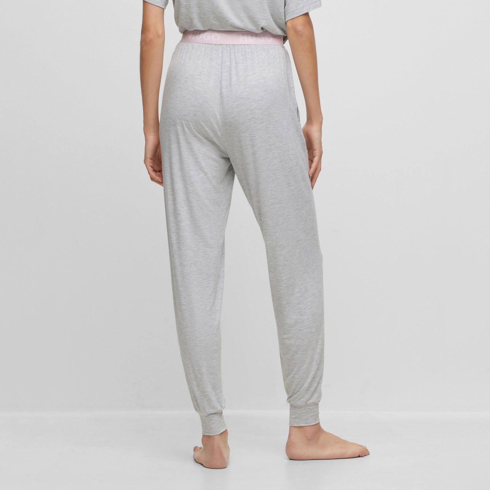 035 Pants Pyjamahose mit HUGO Bund Marken-Logos sichtbarem mit Unite grey