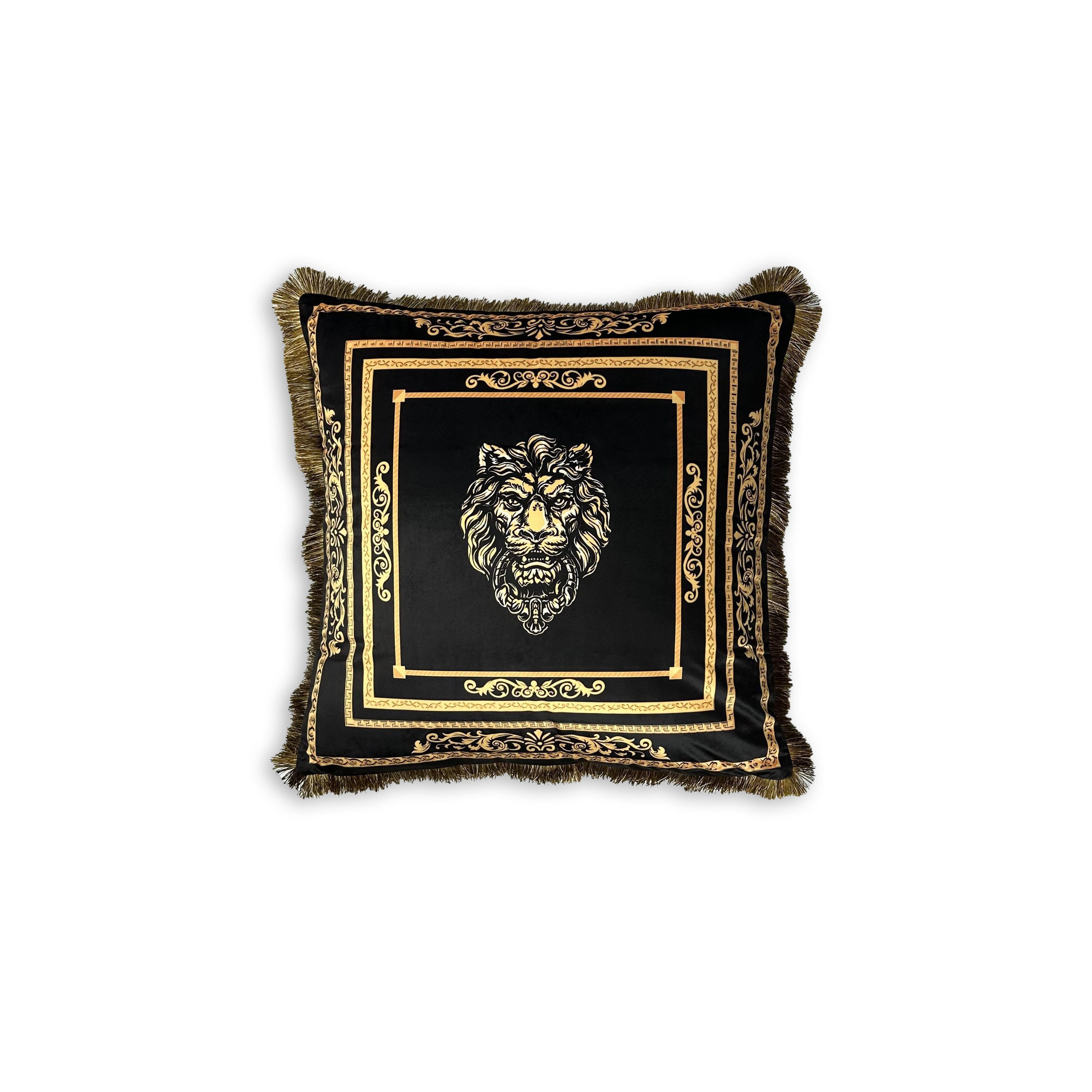 Belle Arti Dekokissen Kissen Zierkissen Sofa Samt 2er Set schwarz gold mit Bezug und Füllung