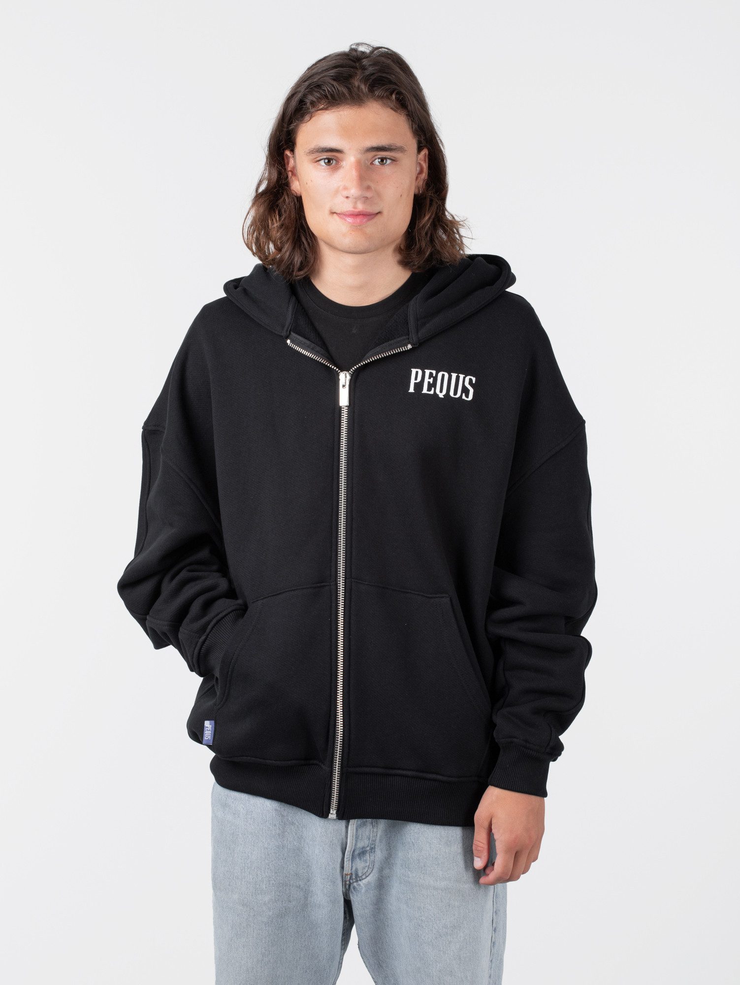 PEQUS Kapuzensweatjacke Pequs Chest Logo Zip-Hoodie