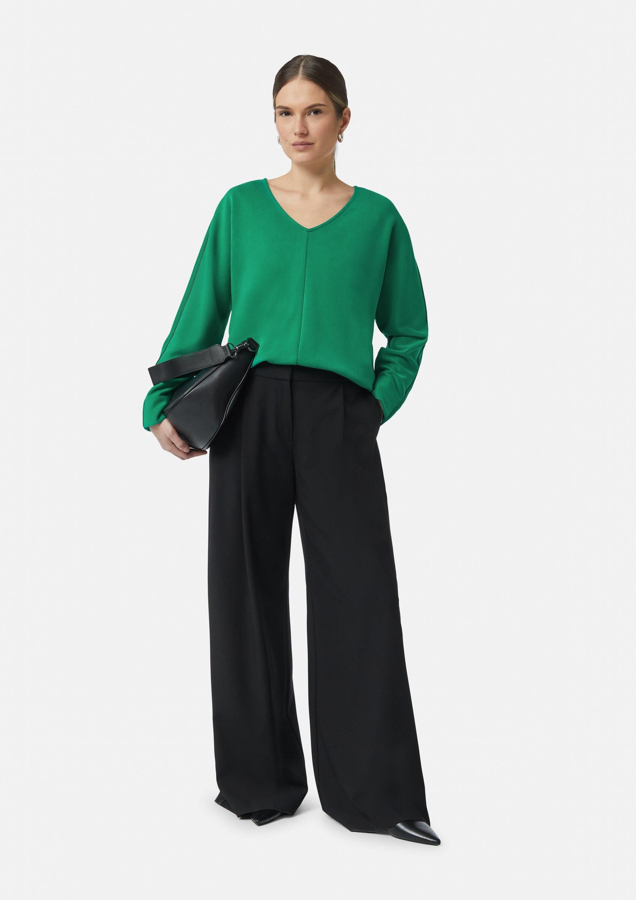 comma Sweatshirt Sweatshirt Weiches Relaxed-Fit-Sweatshirt mit Fledermausärmeln