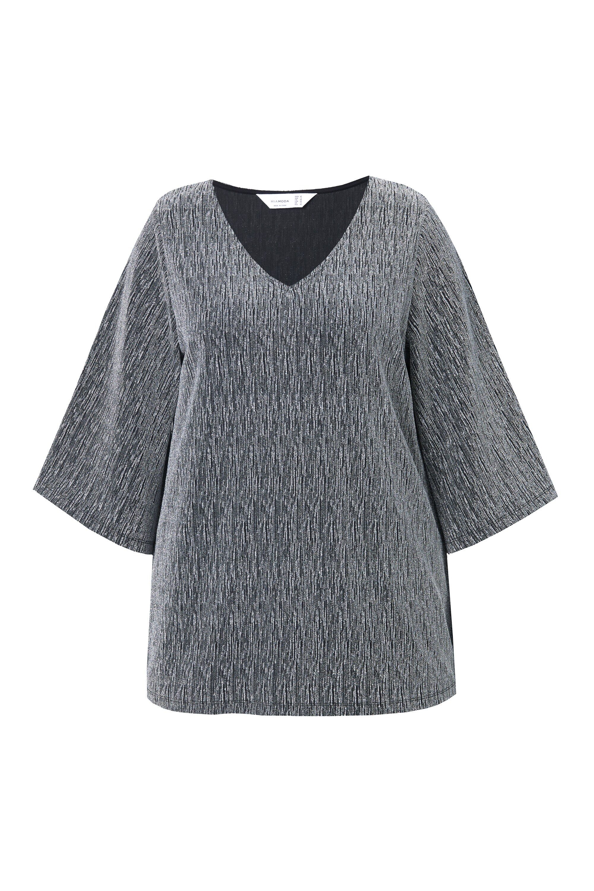 MIAMODA T-Shirt T-Shirt A-Linie Glitzer-Effekt 3/4-Ärmel günstig online kaufen