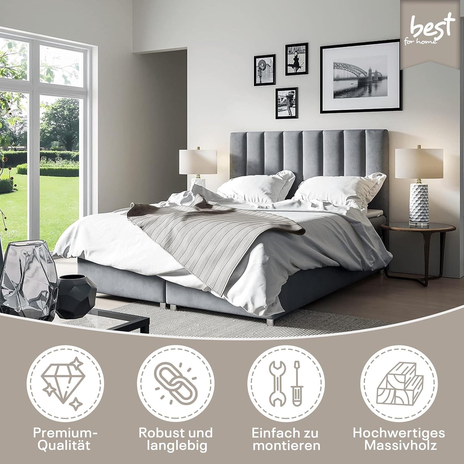 Best for Home Boxspringbett mit Bettkasten Trinity K-10 Bonellfederkern ink günstig online kaufen