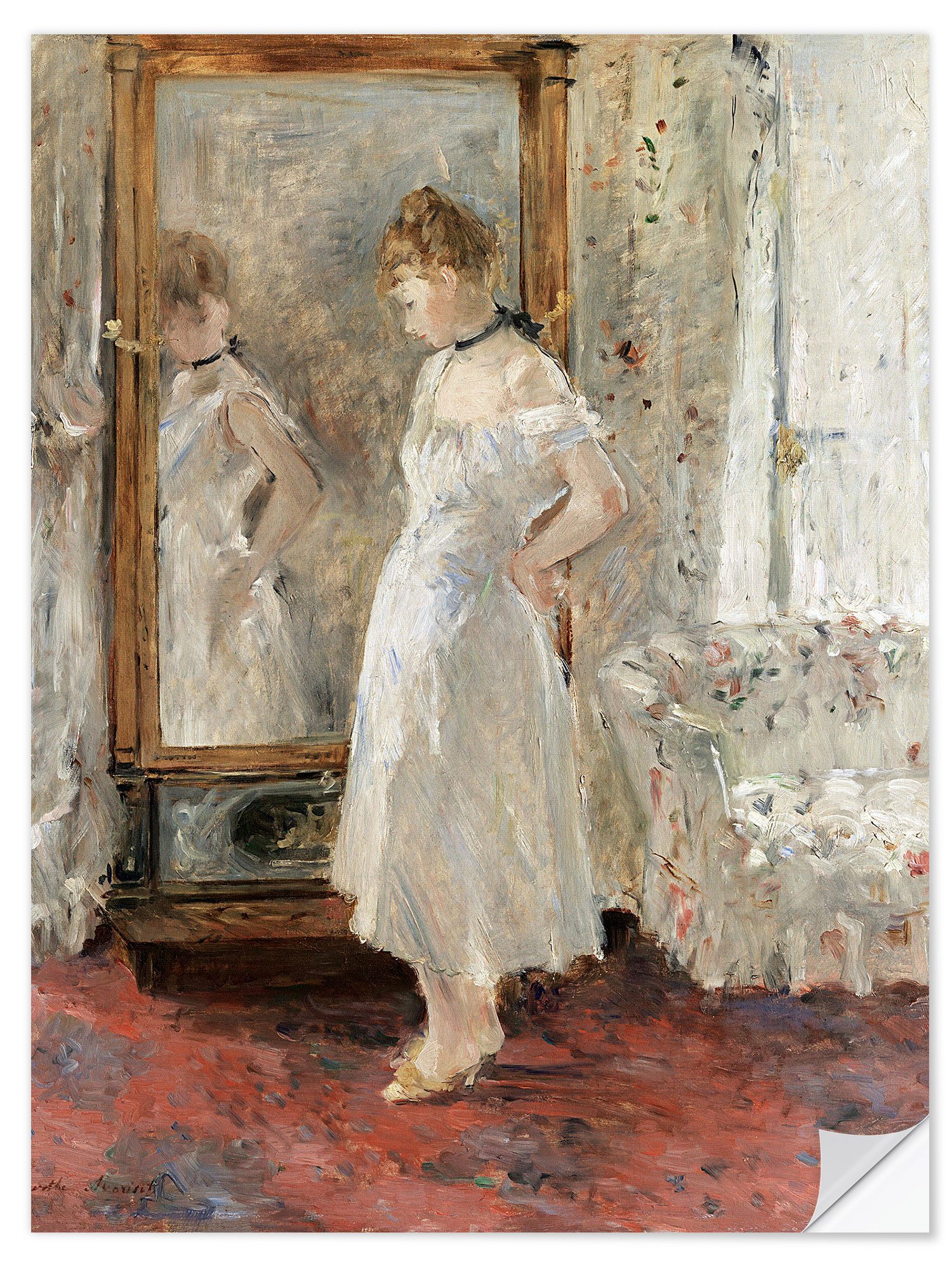 Posterlounge Wandfolie Berthe Morisot, Der Spiegel, Malerei
