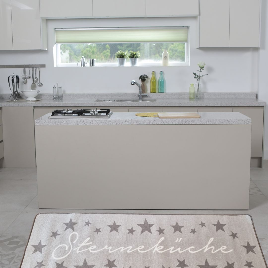Topanbieter999 Küchenläufer Sterneküche hellgrau, rechteckig, rutschfest