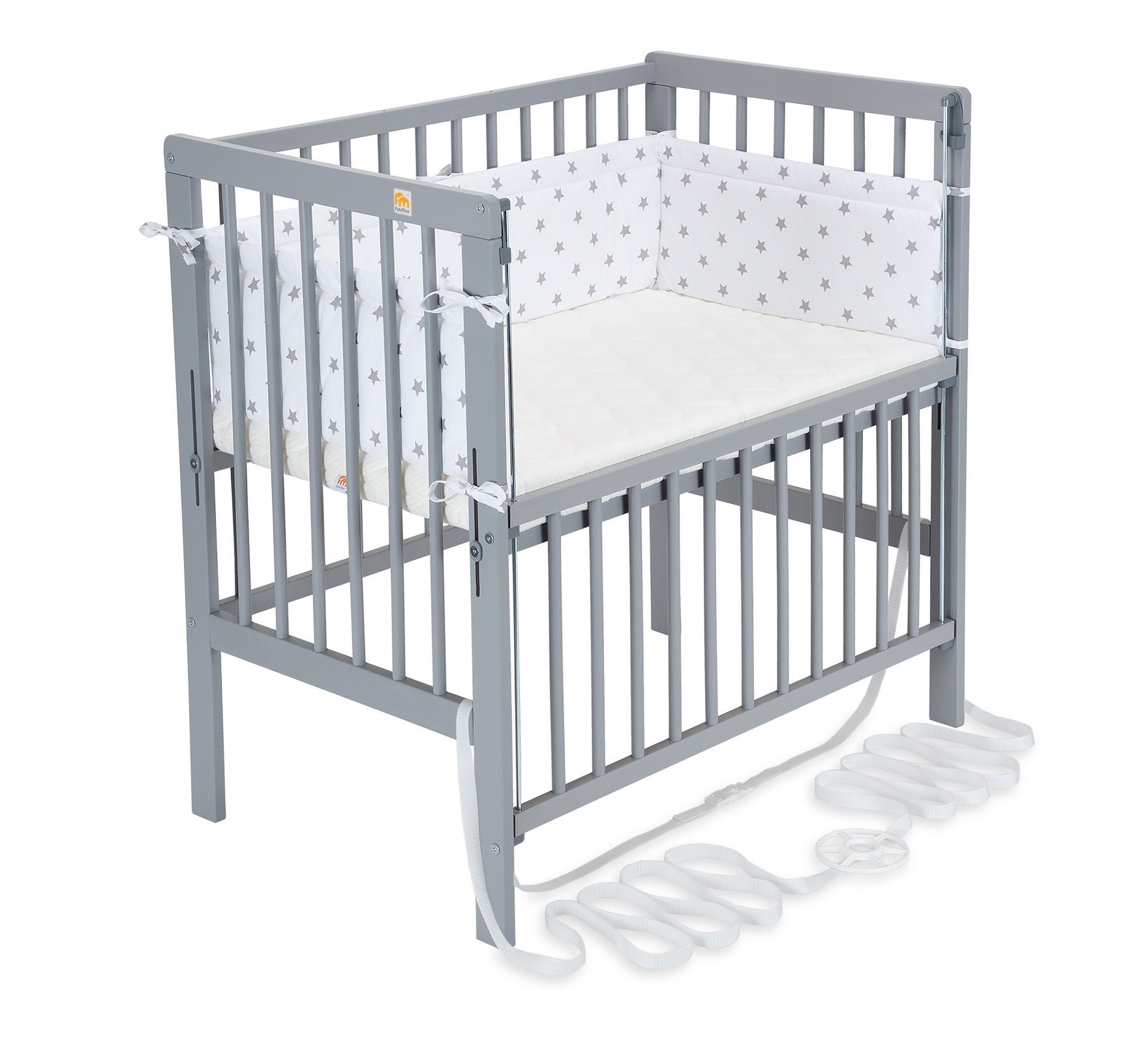 FabiMax Beistellbett Flex grau, 2in1, Beistellbett günstig online kaufen