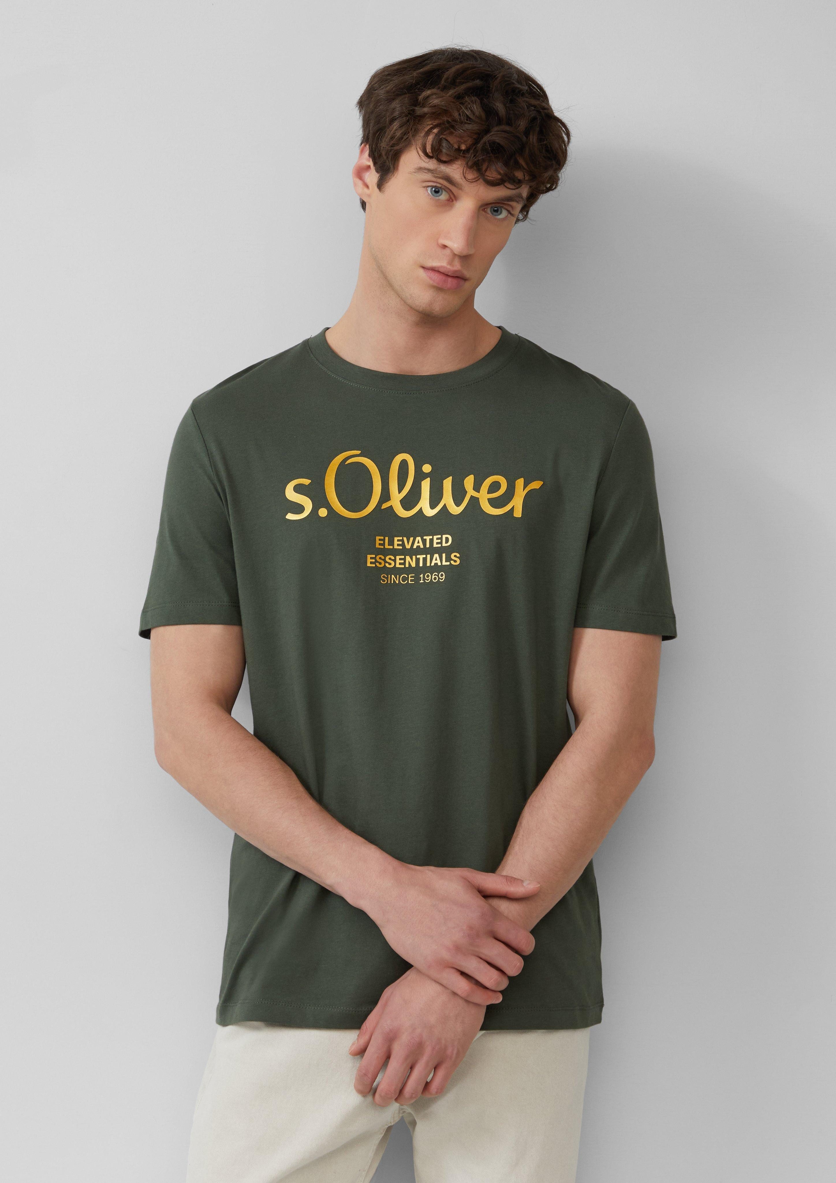 s.Oliver Kurzarmshirt T-Shirt mit Logo-Print Artwork günstig online kaufen