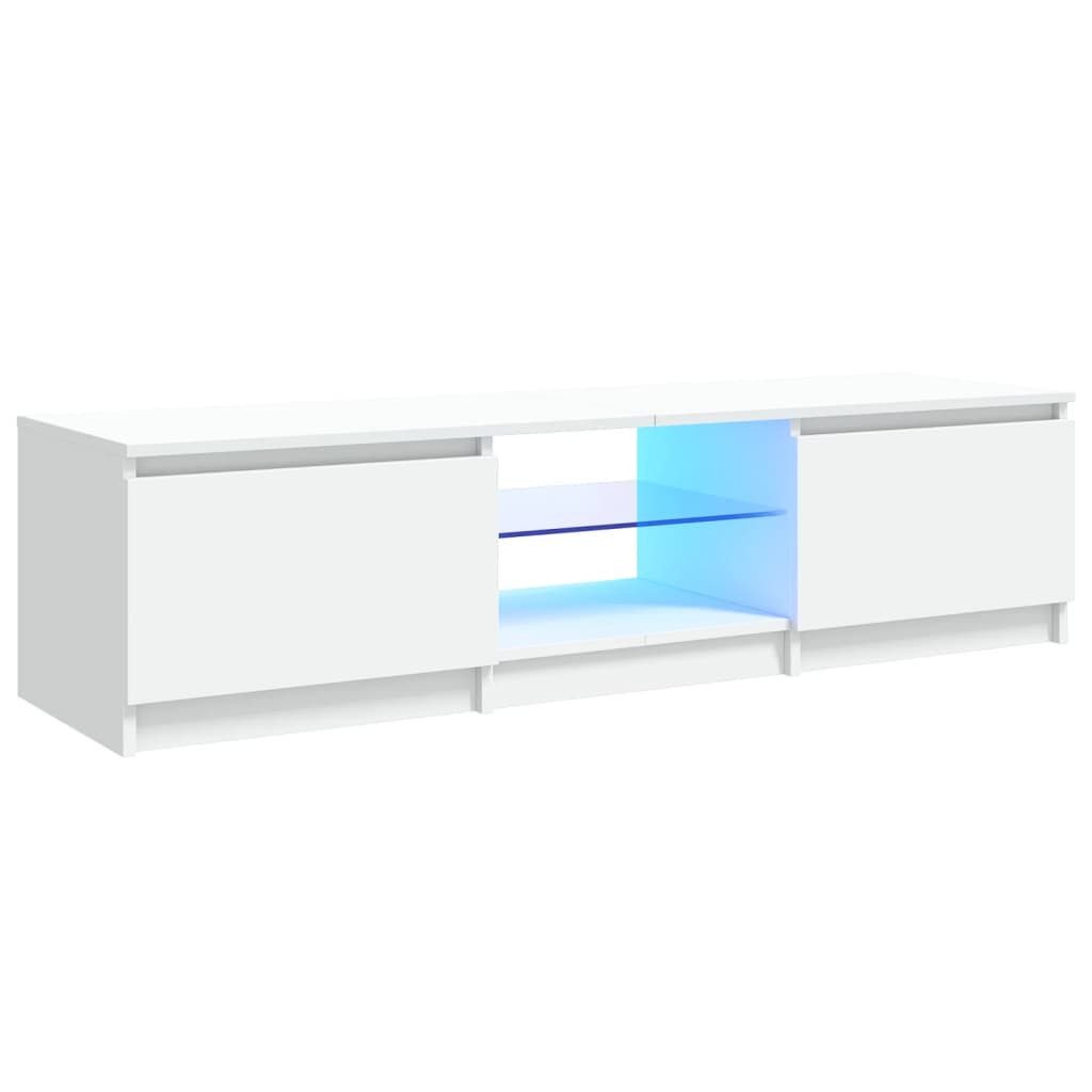 vidaXL TV-Schrank TV-Schrank mit LED-Leuchten Weiß 140x40x35,5 cm (1-St)