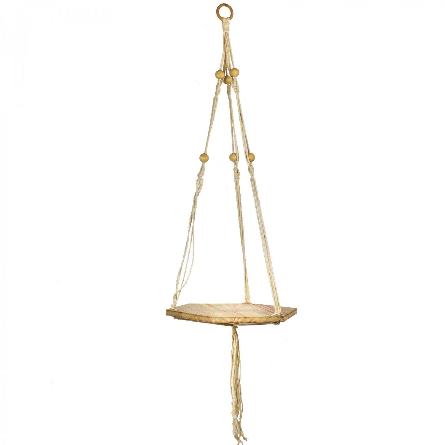 mitienda Blumenampel Makramee aus Jute mit Holzperlen beige Blumenampel. € 39,90
