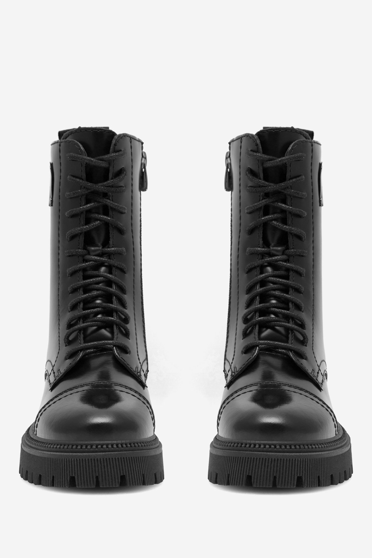 LASOCKI Lasocki Damen Stiefeletten Schwarz Leder Reißverschluss Schnürung Stiefel
