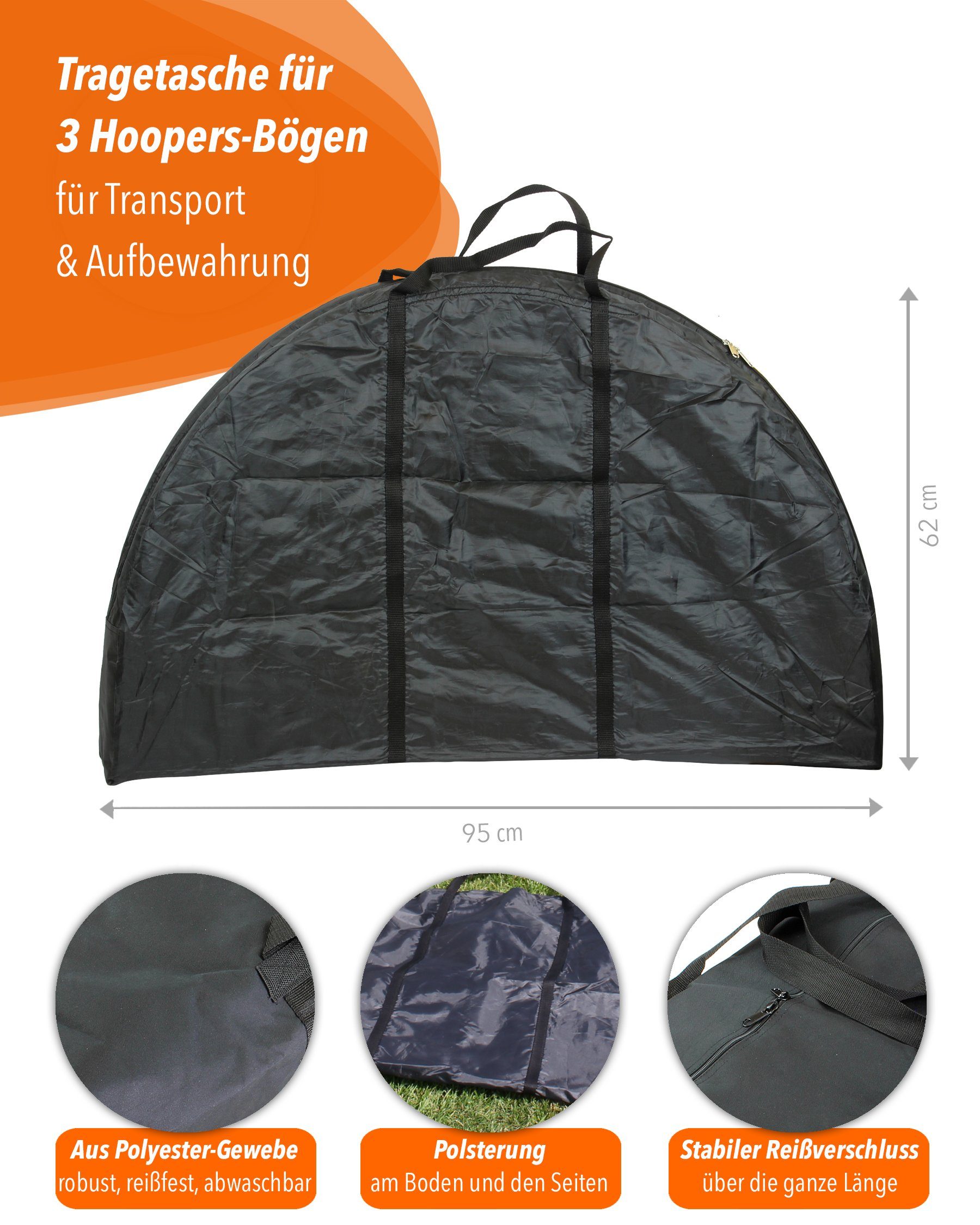 Superhund Sporttasche Tragetasche für 3 x Hoops, schwarz