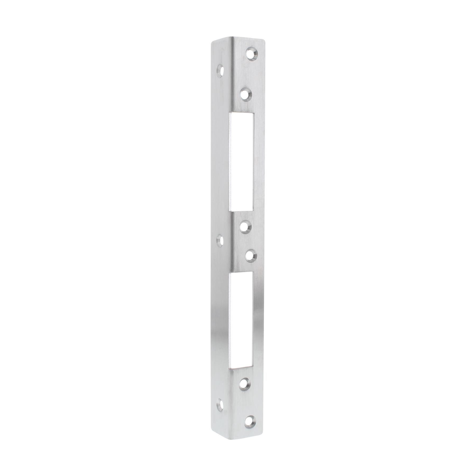 FEPS Winkelschließblech Reparaturschließblech für Haustüren Edelstahl DIN links/rechts, Universal Holztür Winkelschließblech 250 × 25 × 25 mm