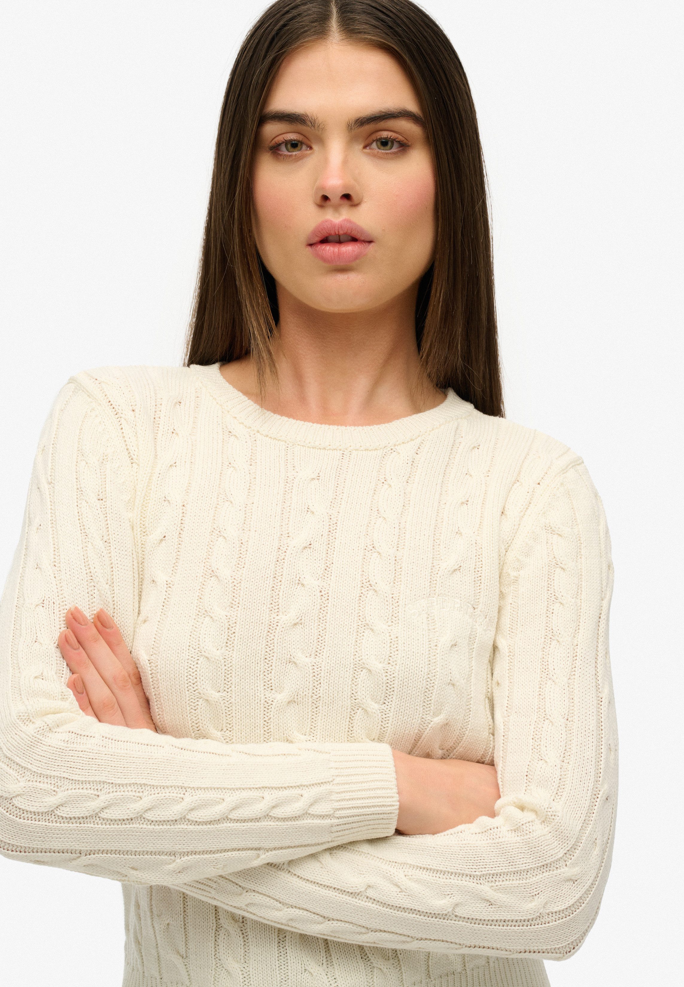 Superdry Strickpullover ESSENTIALS SLIM CABLE JUMPER