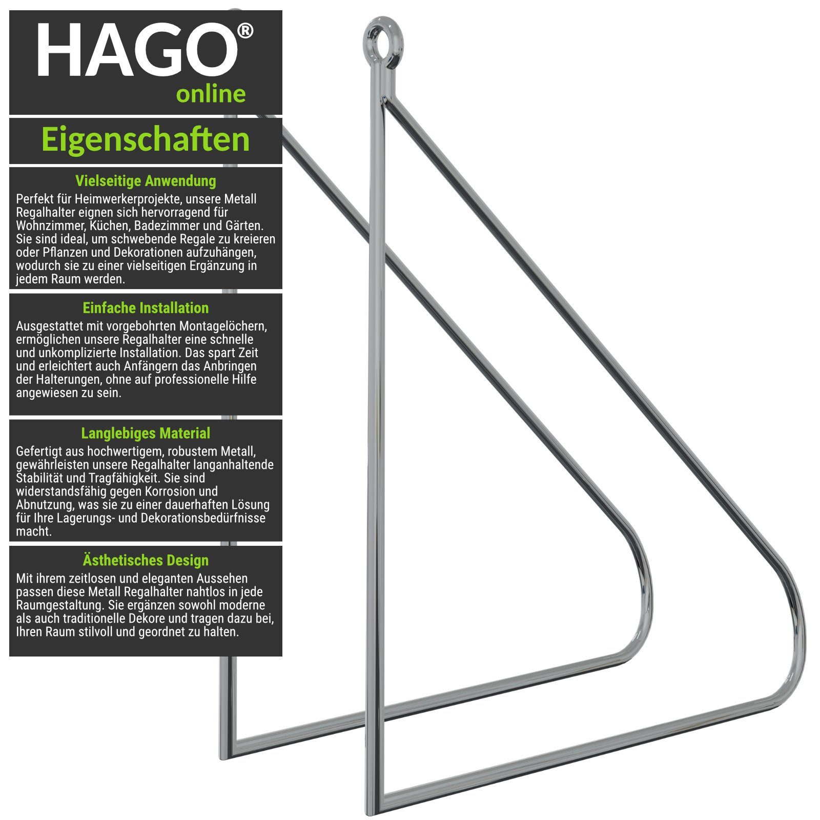 HAGO Wandregalhalter DIY 2er Set Wandregalhalter günstig online kaufen