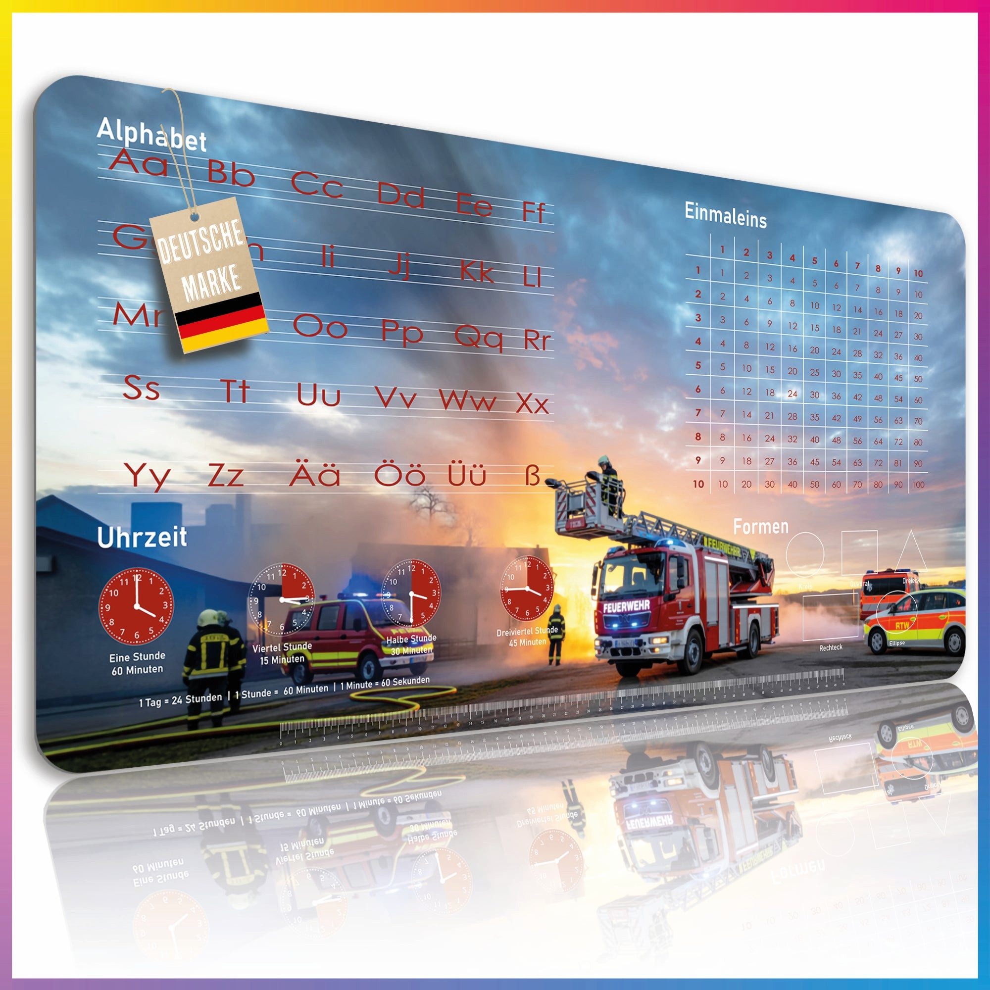 Lineo Schreibtischunterlage Tischunterlage & Malunterlage für Kinder 80x40 cm abwischbar, (Robuste Malunterlage Schreibtisch Unterlegmatte)