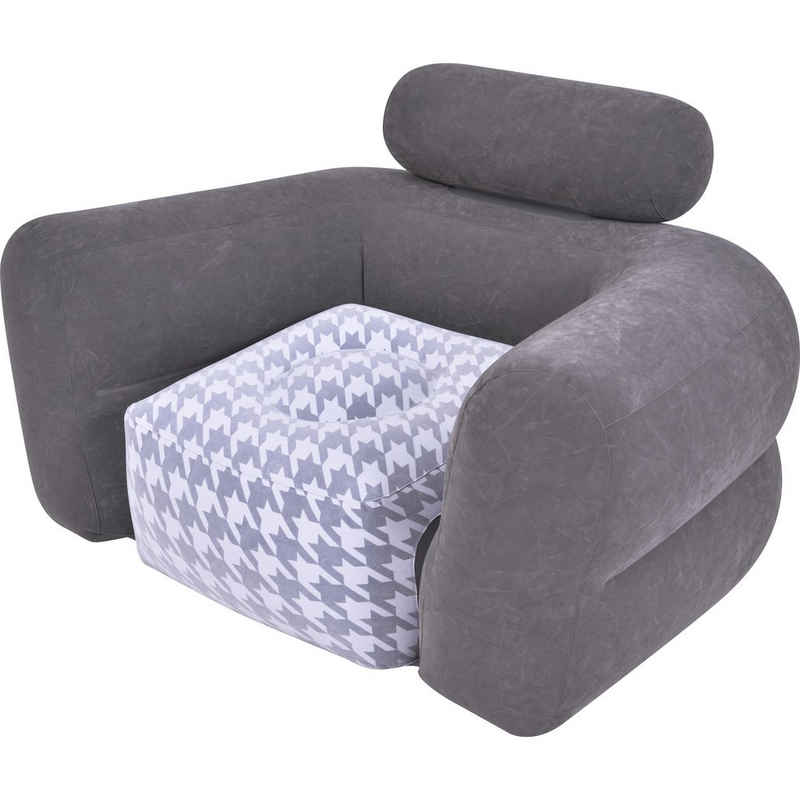 Avenli Luftsessel »Sessel aufblasbar Relax«, (aufblasbarer Sessel mit Hahnentrittmuster, 108x80x66 cm), Luftsitz für Kinder und Erwachsene
