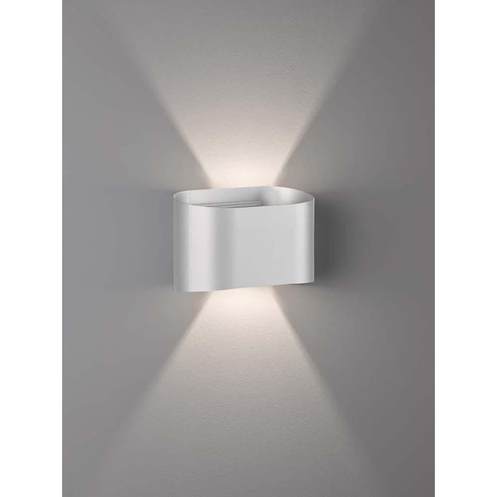 H Gartenlampe etc-shop Wandleuchte cm LED Wandspot Außenleuchte Silber Wandleuchte, IP44 12