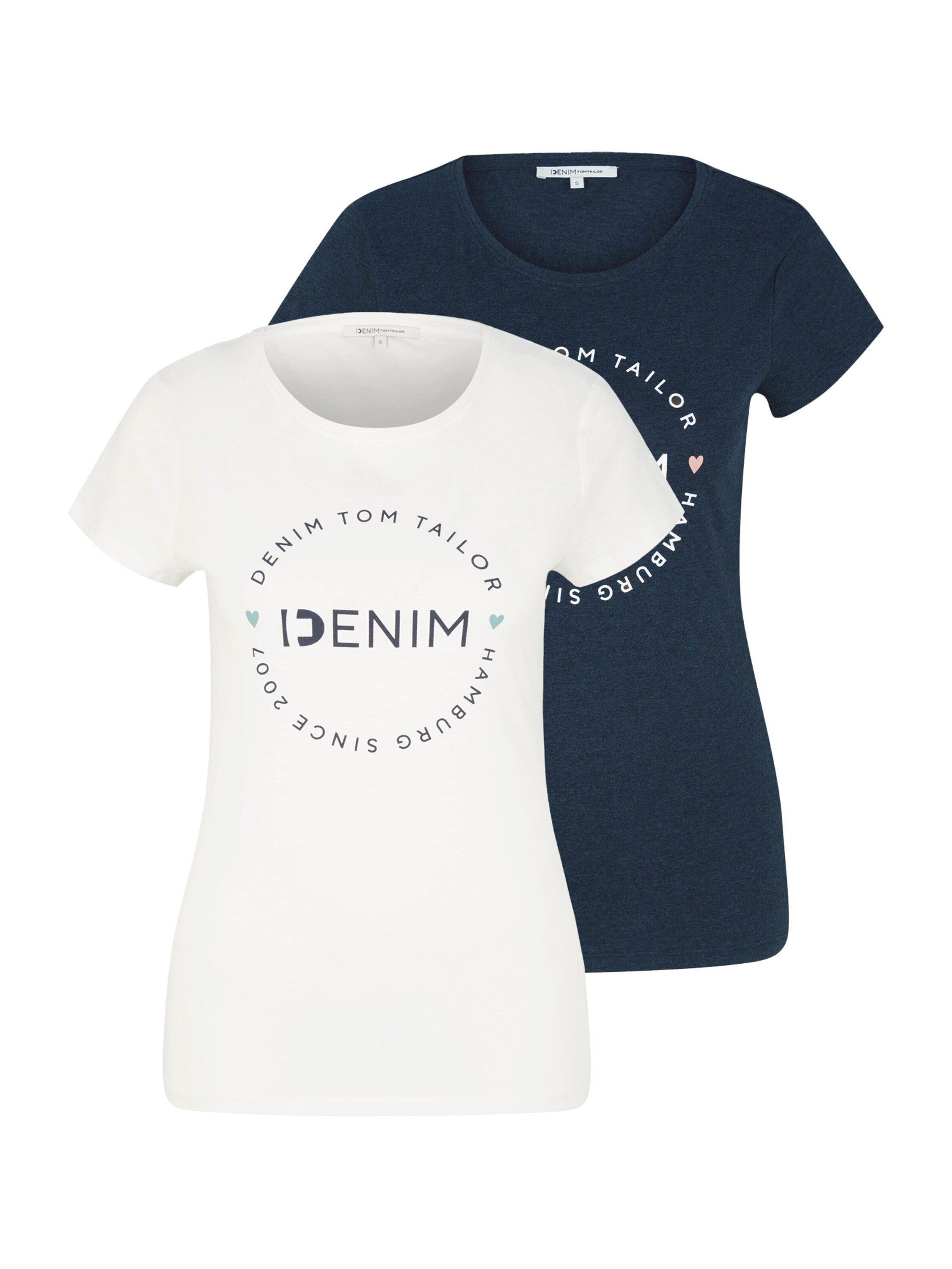TOM TAILOR Denim T-Shirt (2-tlg) Plain/ohne günstig online kaufen