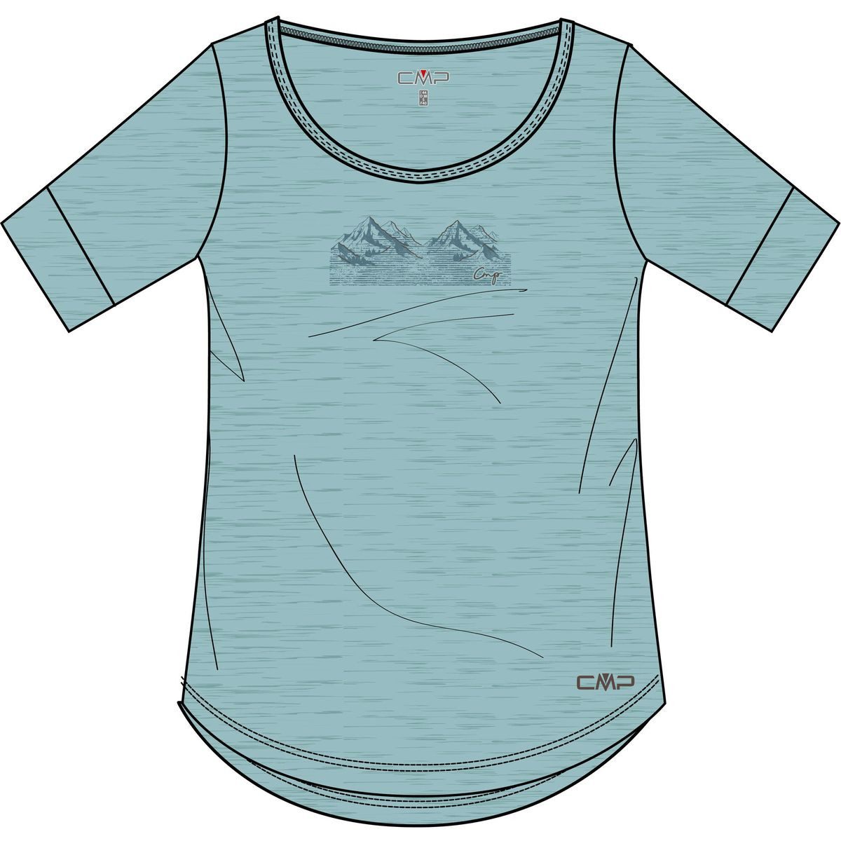 CMP Kurzarmshirt Woman T-shirt Leichtes, atmungsaktives Damen-T-Shirt mit lockerer Passform und