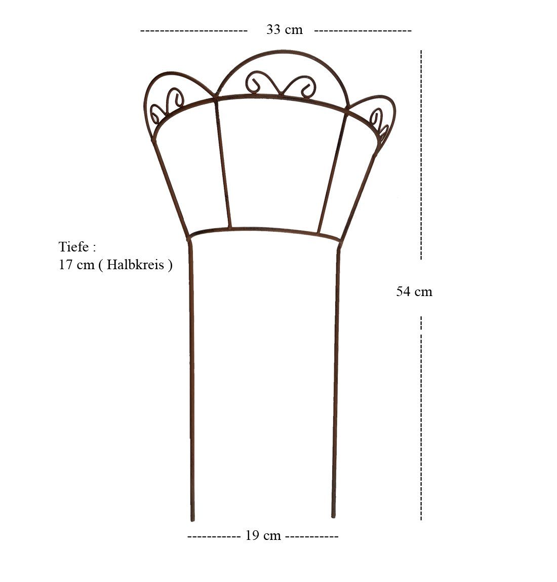 LB H&F Lilienburg Rankhilfe Staudenhalter Rankhilfe Bogen Pflanzenhalter, Blumenstütze Metall ROST Strauchstütze Pflanzenstütze Staudenhalter, Strauchhalter Hortensienstütze Pflanzstütze Rankelement Blumenhalter