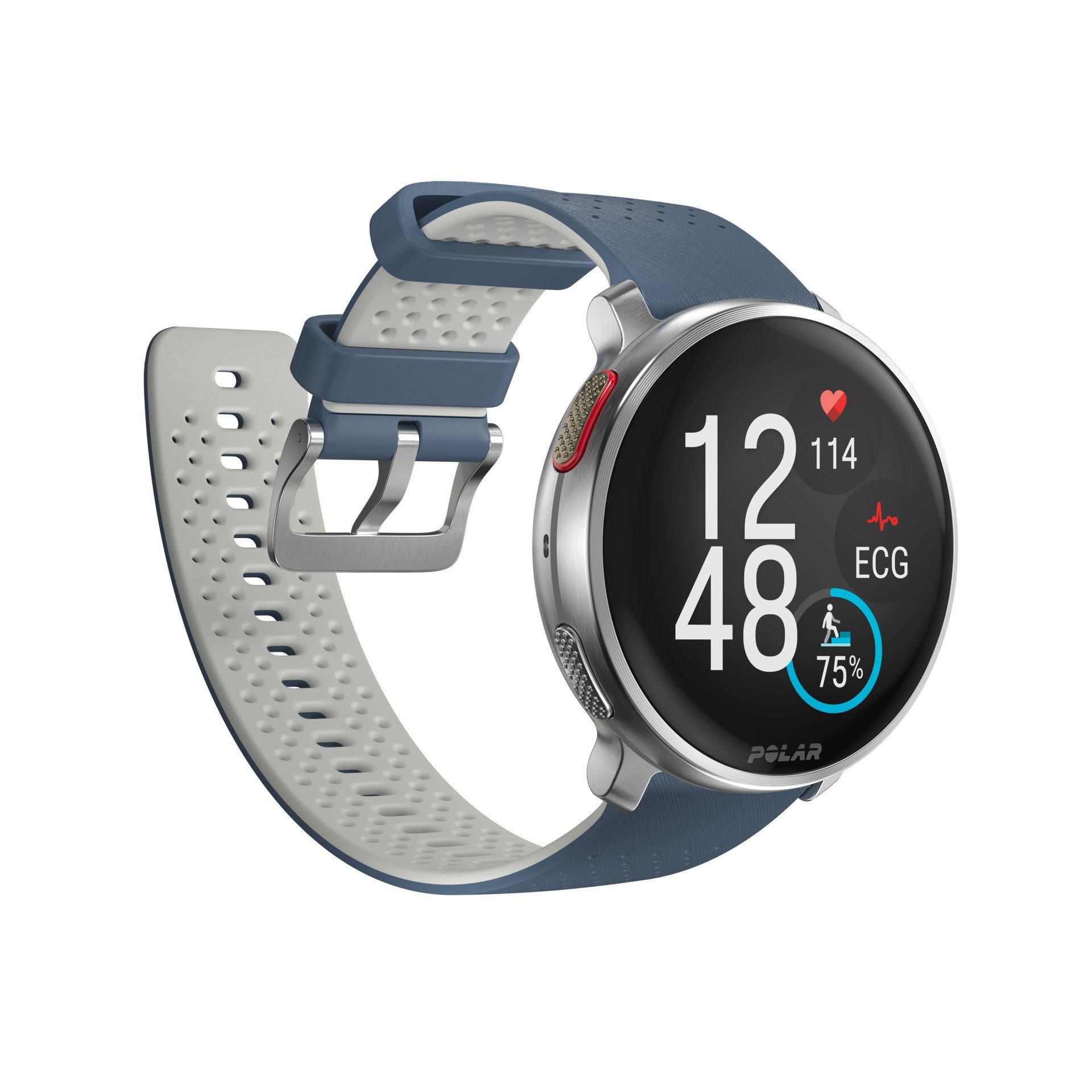 Polar VANTAGE V3 Smartwatch (3,5 cm/1,39 Zoll, Proprietär), Premium-Multisportuhr Silikon-Armband S-L