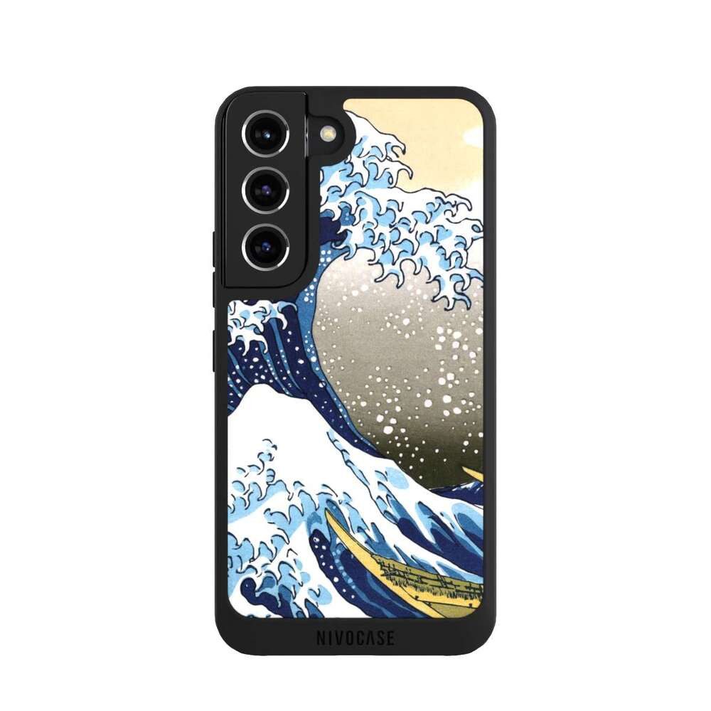 NIVOCASE Handyhülle Katsushika Hokusai Die große Welle vor Kanagawa Kunst, Samsung Galaxy S22 Handyhülle Hülle NIVOpure Case Schwarz