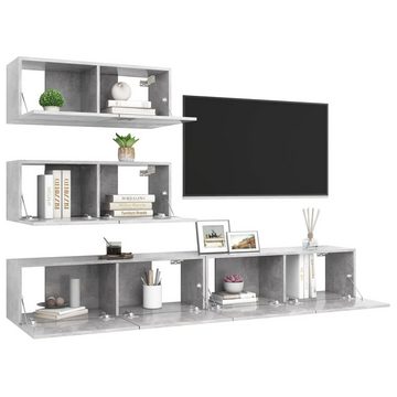 furnicato TV-Schrank 4-tlg. TV-Schrank-Set Betongrau Holzwerkstoff