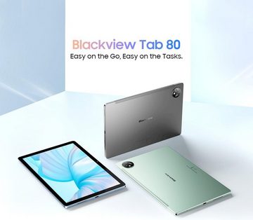 blackview TAB 80 Tablet (10,1", 128 GB, Android 13, 2,4G+5G, Tablet,7680mAh Batterie,Widevine L1,13MP+8MPKamera,Stereo Lautsprecher)