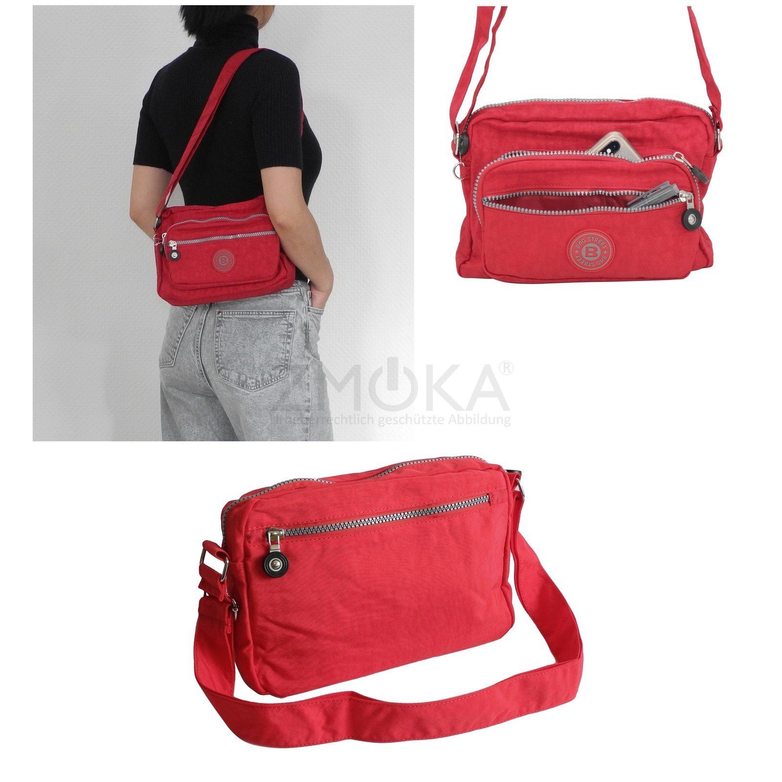 Umhängetasche Stofftasche STREET - Auswahl Rot Bag Crossbody Umhängetasche Street BAG Bag