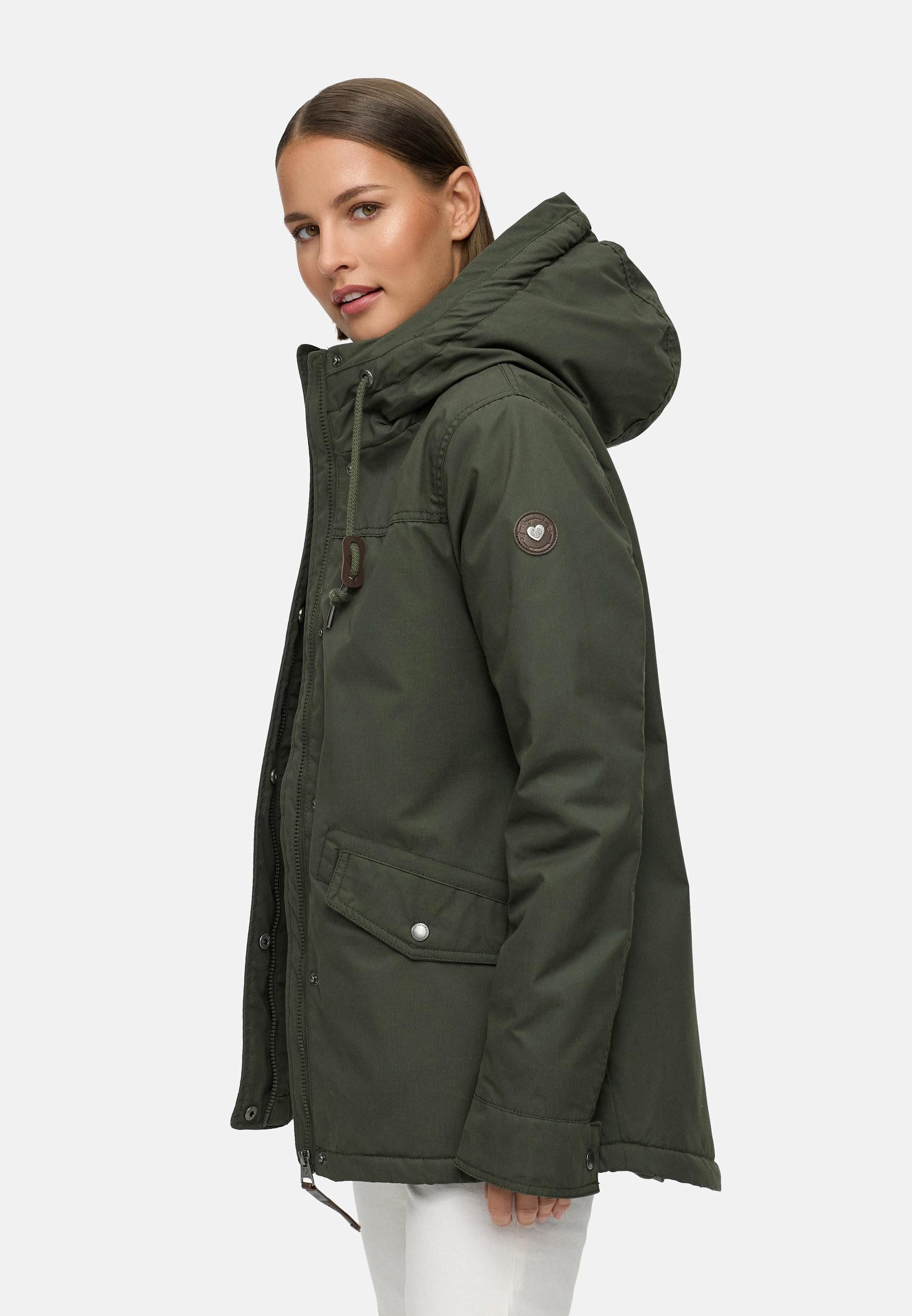 Ragwear Winterjacke Parkker Warm YOUMODO Winter Parka mit kuscheligem Teddy-Innenfutter