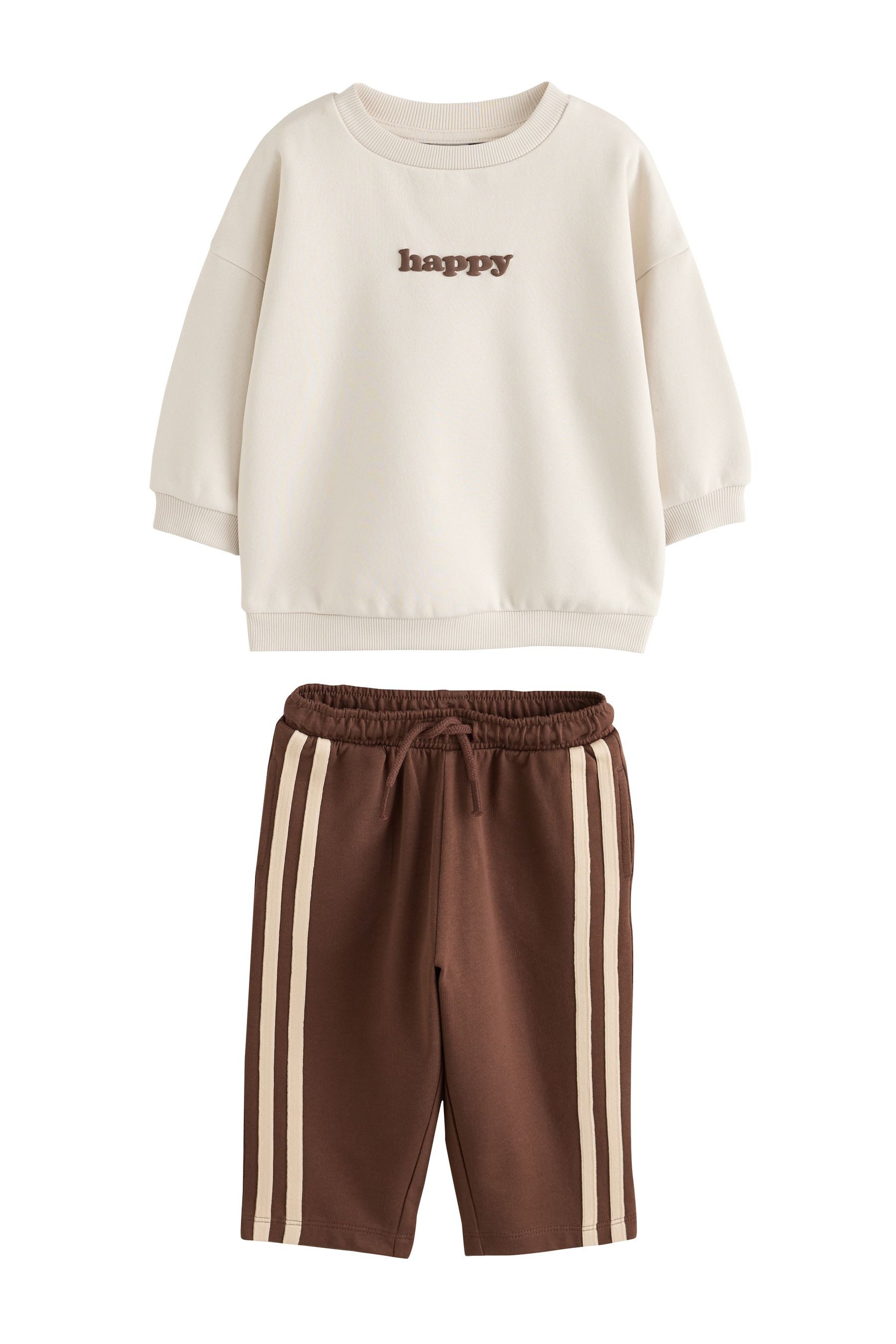 Next Sweatanzug Rundhals-Sweatshirt mit Print und Jogginghose (2-tlg)