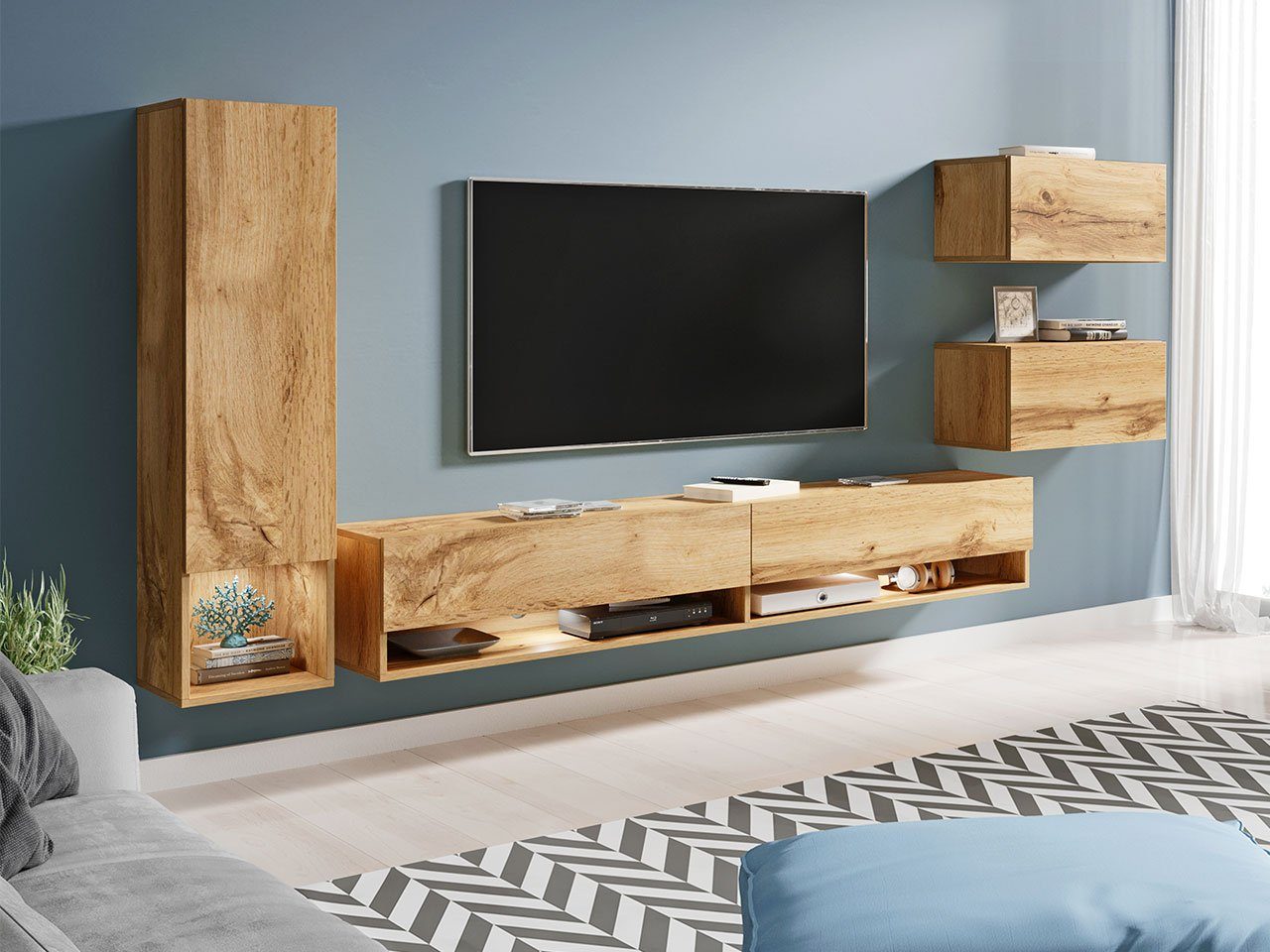 MIRJAN24 Wohnwand Amadeo, (4er-Set, TV-Lowboard, 2x günstig online kaufen