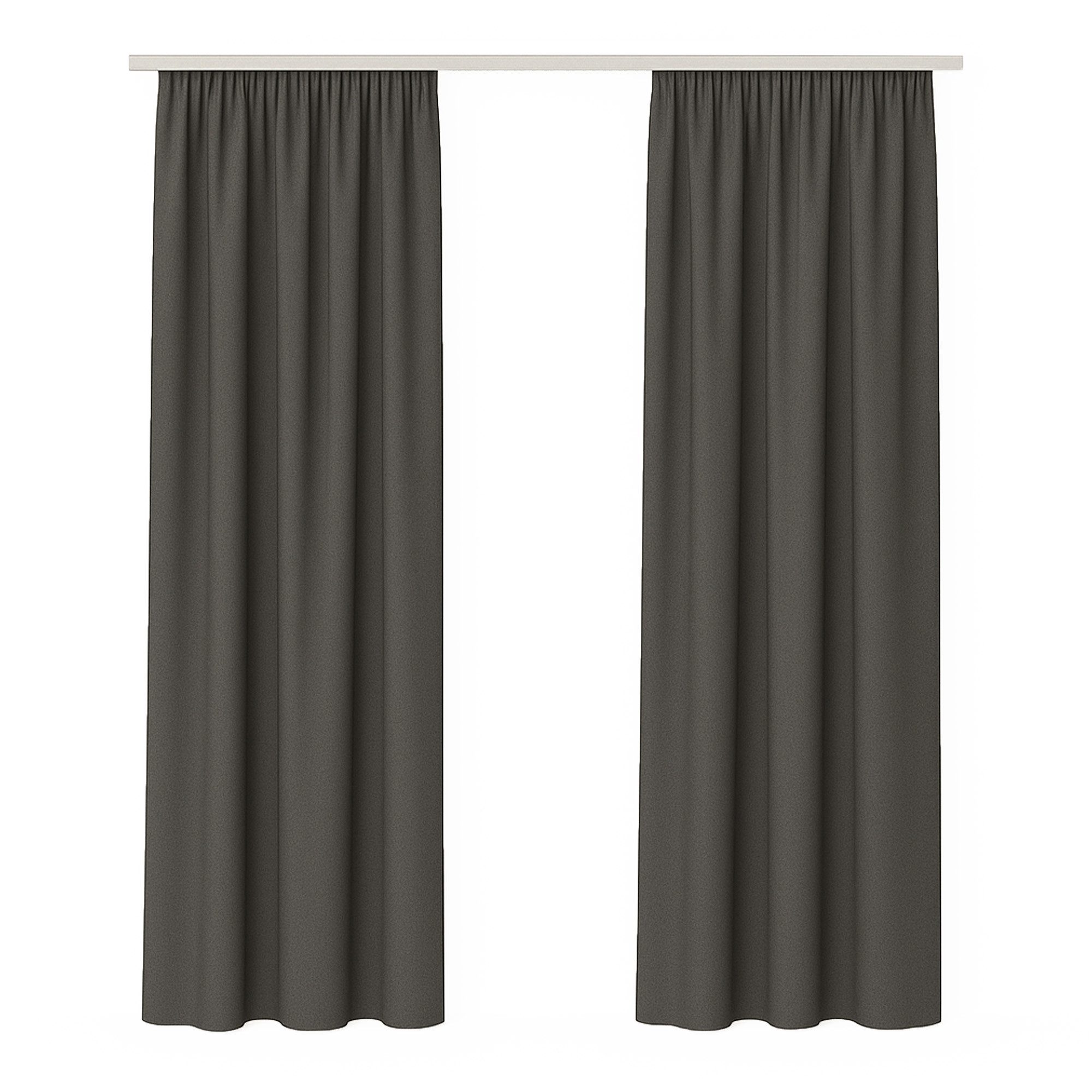 Bestlivings Gardine "Ellen" mit Universalband (2 St), Kräuselband, blickdicht, in moderner Satin-Optik, einfarbig, modern, waschbar bei 30°C