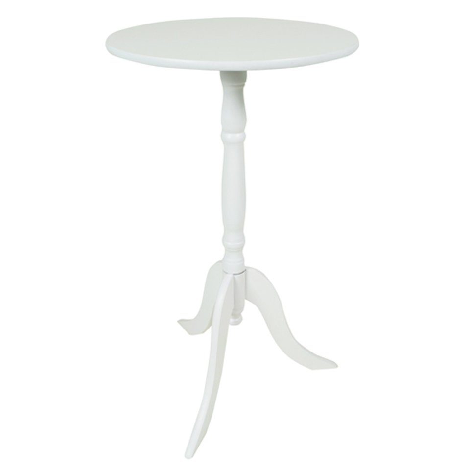 Spetebo Beistelltisch Blumen oder Tisch Deko - cm Beistelltisch Telefon Ø 29,5 weiß, rund