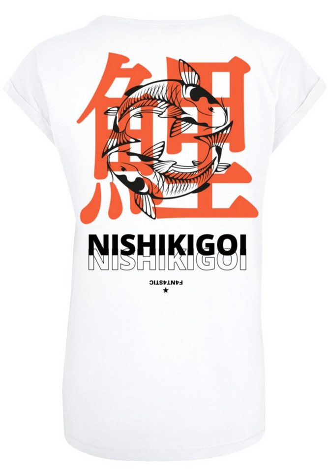 F4NT4STIC T-Shirt Nishikigoi Koi Japan Grafik Print, Das Model ist 170 cm  groß und trägt Größe M
