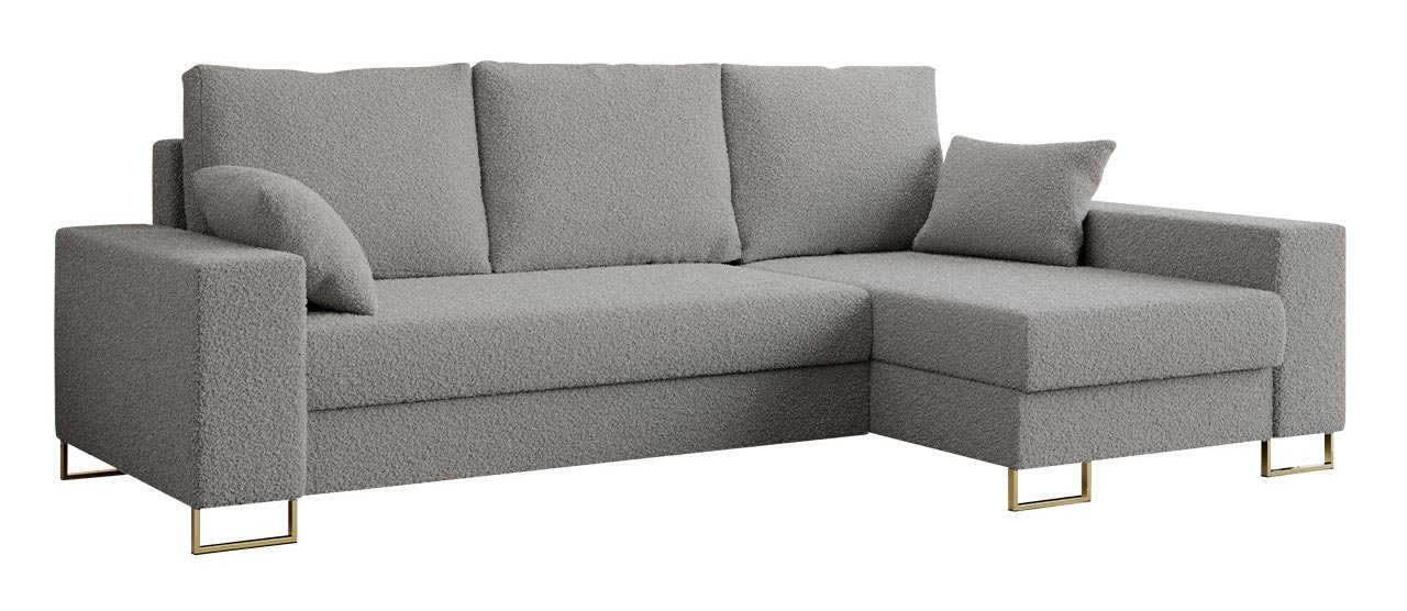 MKS MÖBEL Schlaffunktion or und Ecksofa Hellgrau mit Now L-Form DORIAN, Never Bettkasten Couch
