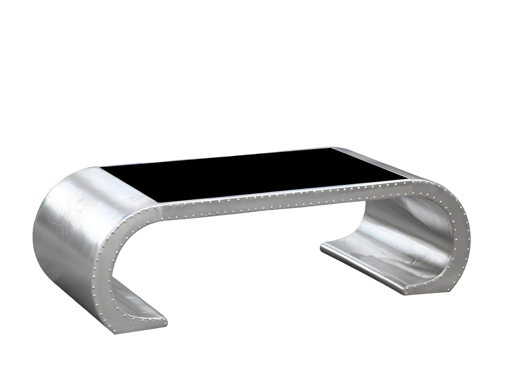 Xlmoebel Couchtisch Vintage Flugzeug-Stil Beistelltisch "Aviator" aus Metall und Holz (Packung, 1-St., Couchtisch), Hergestellt in Europa