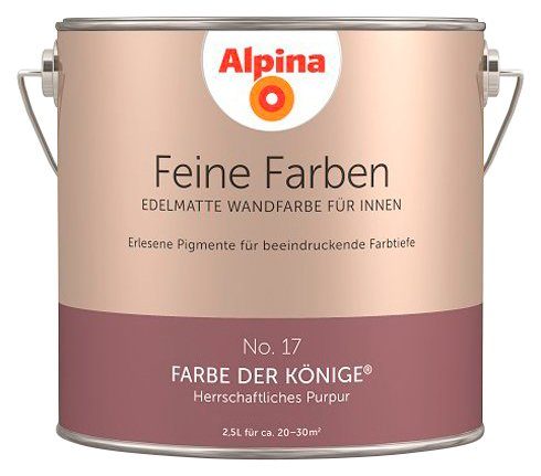 Alpina Wand- und Deckenfarbe Feine Farben No. 17 Farbe der Könige®, Herrschaftliches Purpur, edelmatt, 2,5 Liter Farbe der Könige No. 17
