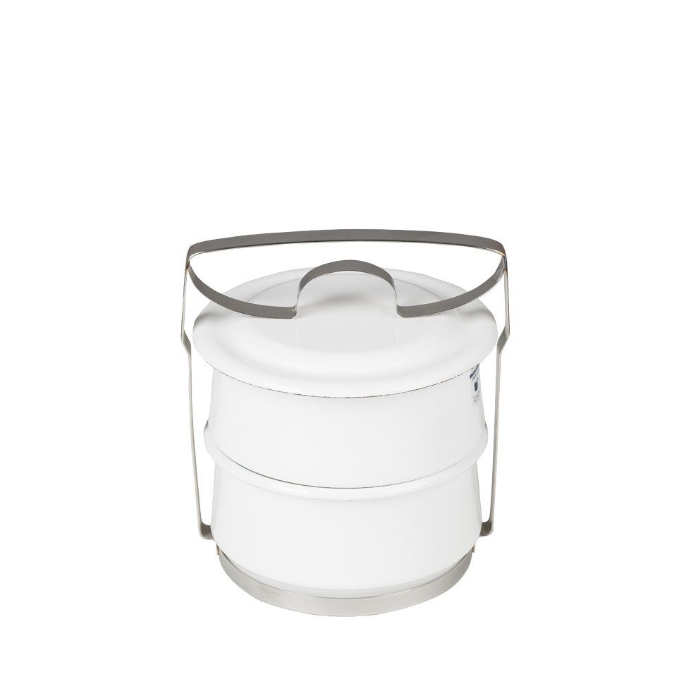 Riess Vorratsdose Classic Weiss, Emaille, (2-tlg), Classic Weiß Essensträger 2-teilig - Emaille