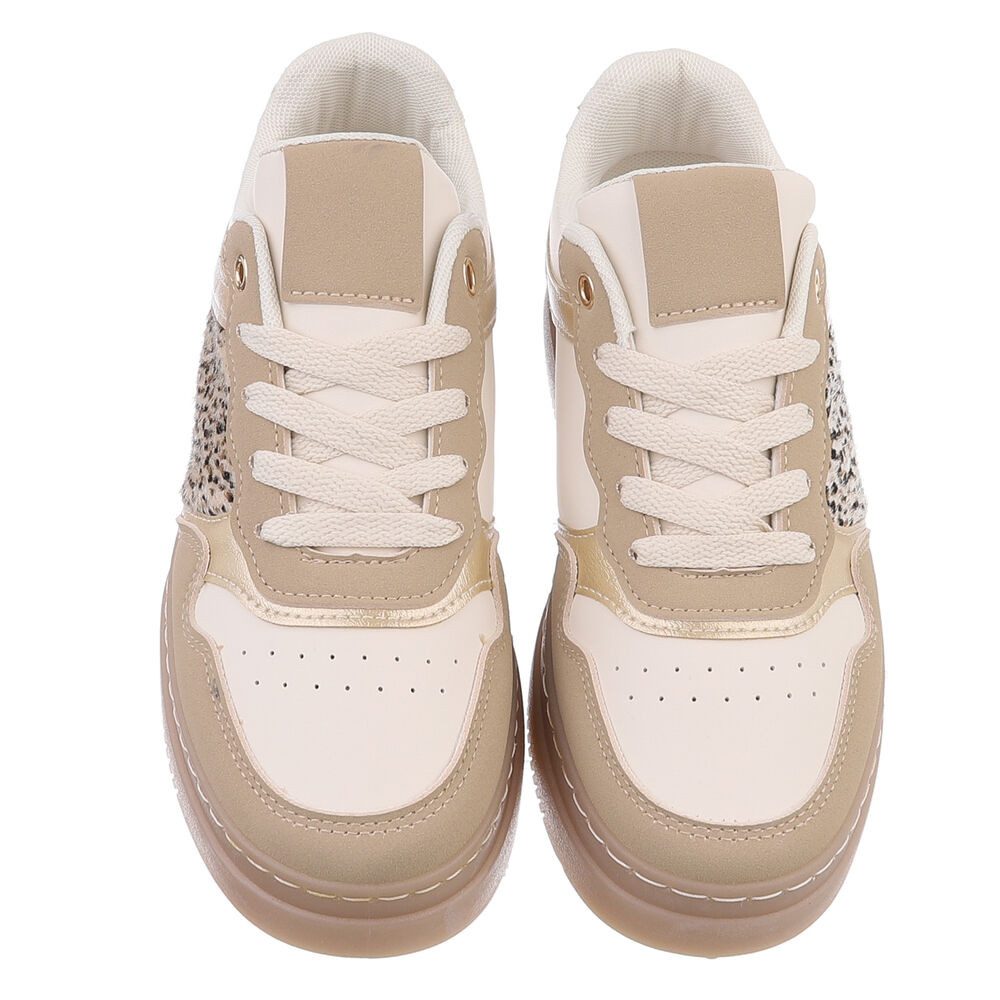 Ital-Design Damen Low-Top Freizeit Sneaker (88828181) Keilabsatz/Wedge Sneakers Low in Beige – Bild 4 von 5