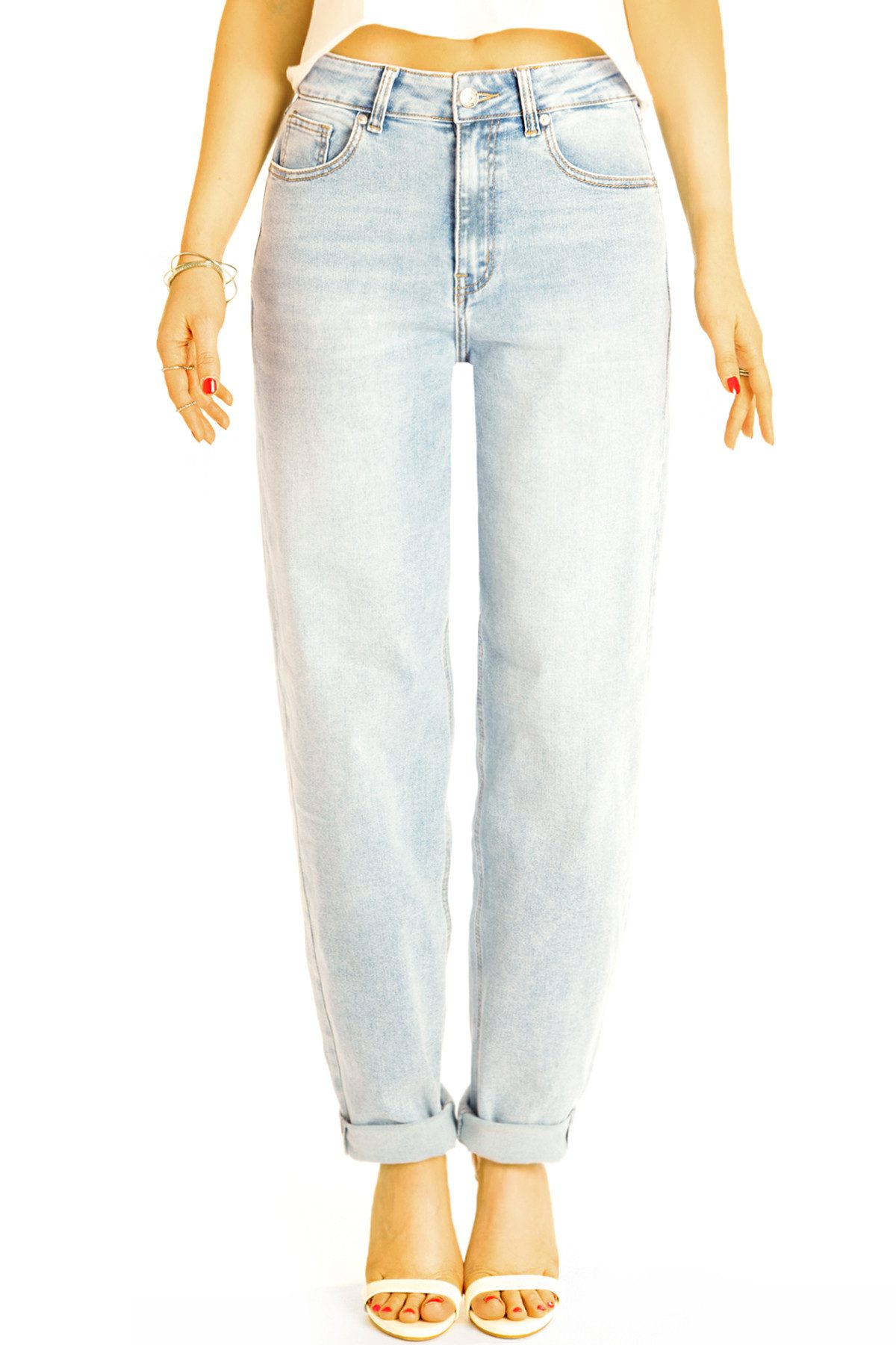 be styled High-waist-Jeans Lockere Mom Fit Boyfriend Jeans Hose High Waist Jeans - Damen - j33k mit Stretch-Anteil