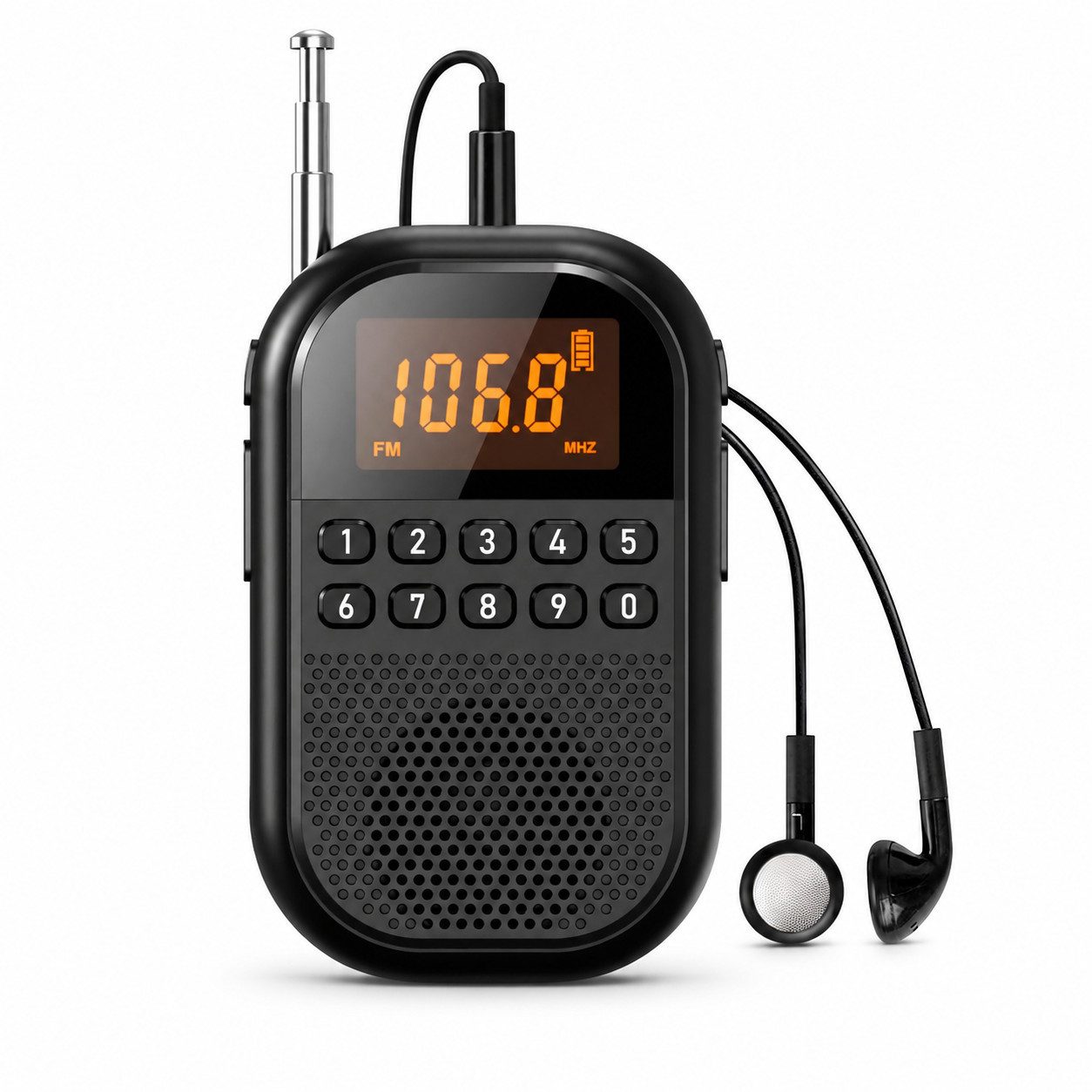 Tekoo Mini Taschenradio AM/FM mit Bluetooth, Akku & TF-Slot Anschluss Radio (UKW (FM), MW (AM), Automatischer Sendersuchlauf, Senderspeicher, 3 W, Sleep-Timer, Taschenformat, Beleuchtetes Display, DSP-Chip)