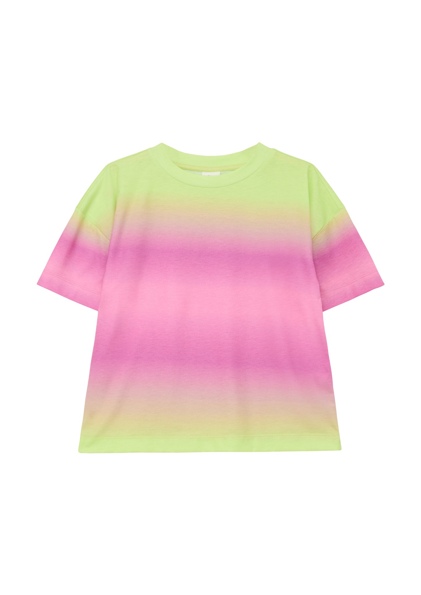 s.Oliver Kurzarmshirt T-Shirt mit limettengrün Farbverlauf