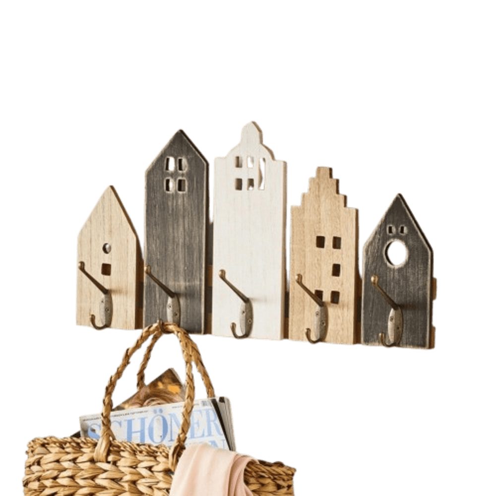 Home-trends24.de Garderobenleiste Garderobenhalter Garderobenleiste Garderobe 5 Haken Wandgarderobe