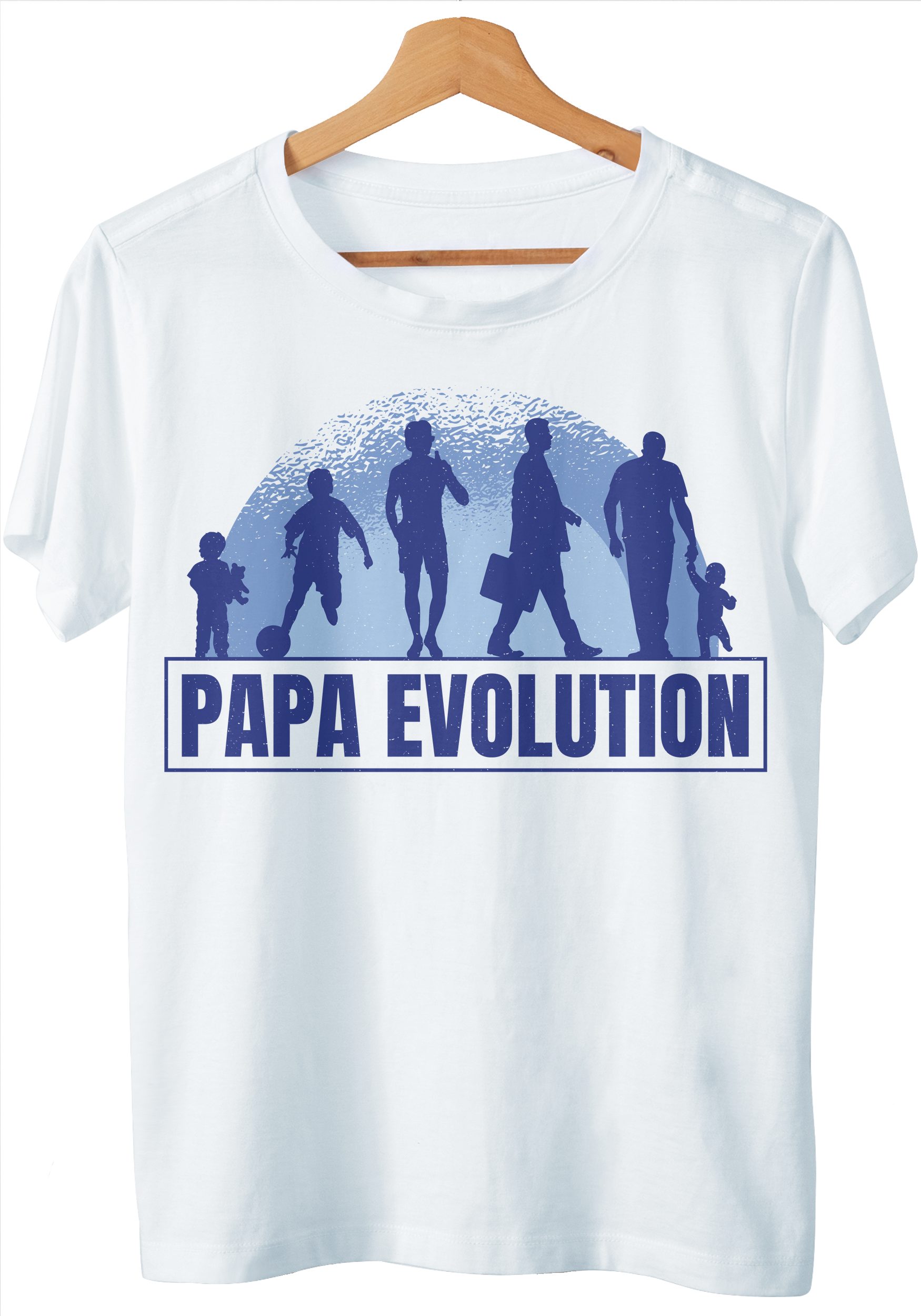 & Papa Evo Weiß Vater Dad zum Shirt Art Evolution Detail Geschenk Vatertag T-Shirt Papa