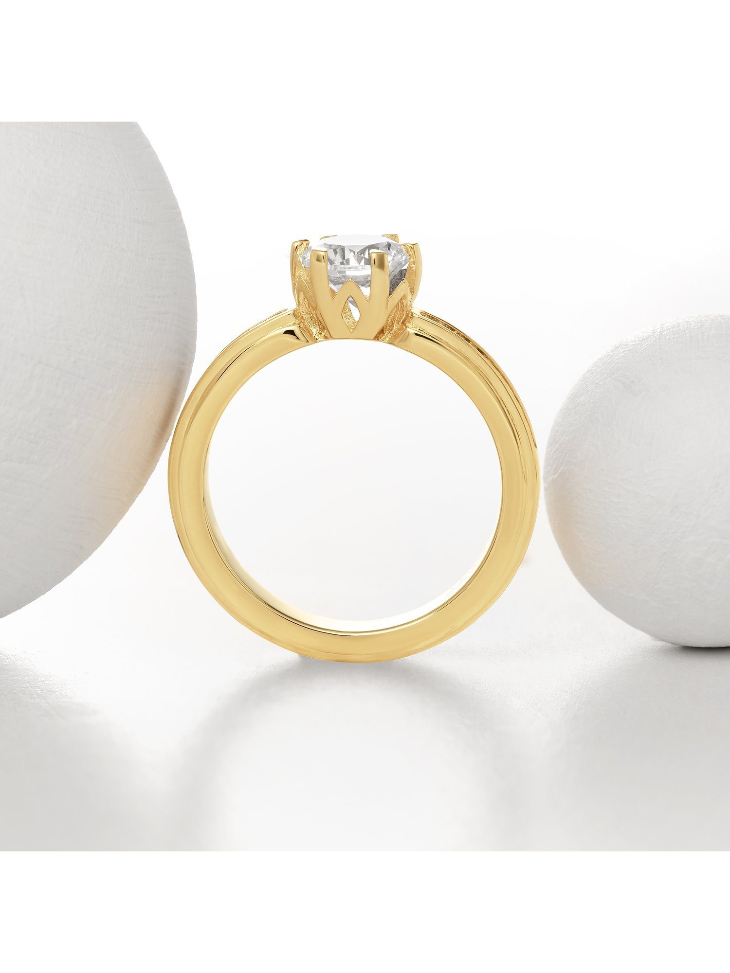 JETTE Silberring JETTE Damen-Damenring 925er Silber 19 Zirkonia, Zirkonia