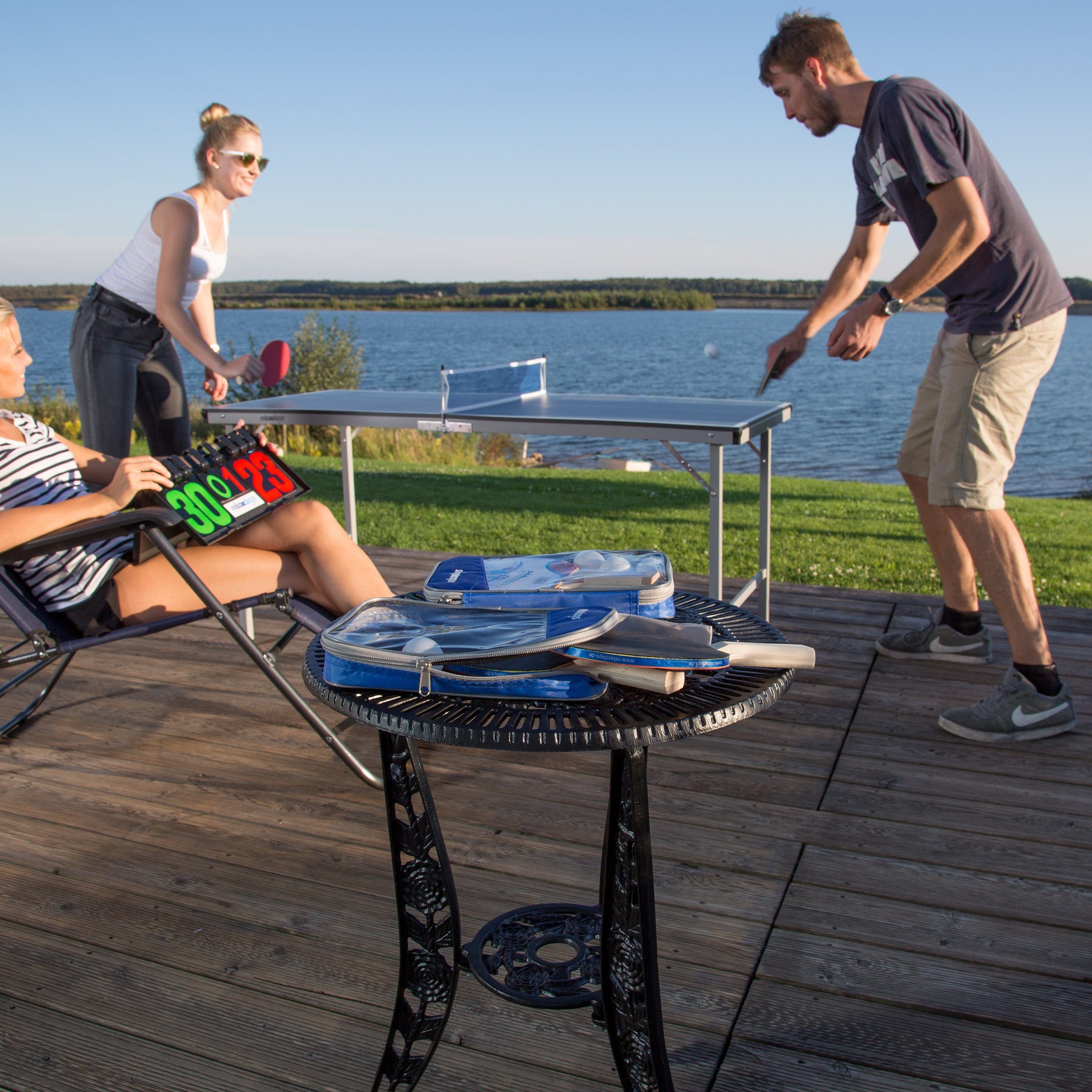 relaxdays Tischtennisschläger Tischtennis-Set 2 Sterne