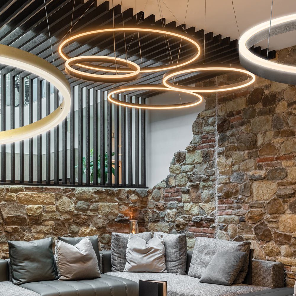 s.luce Pendelleuchte LED Pendelleuchte Ring 100 direkt oder indirekt 5m Abhängung Weiß, Warmweiß